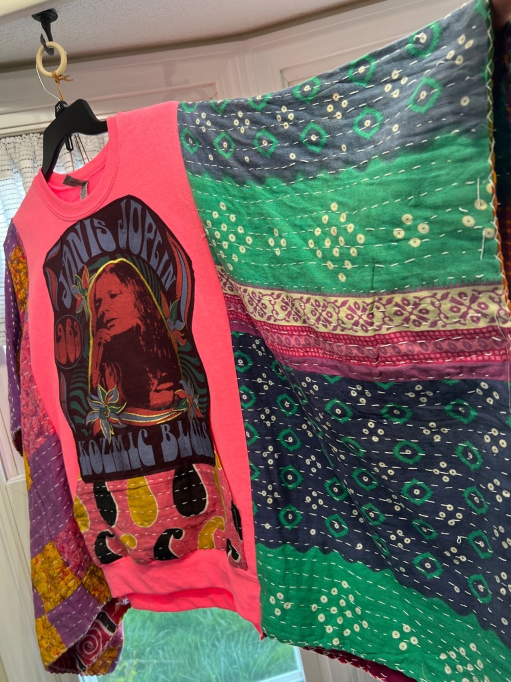 Handmade Neon Pink Janis Joplin Shirt - Picture 4 of 6